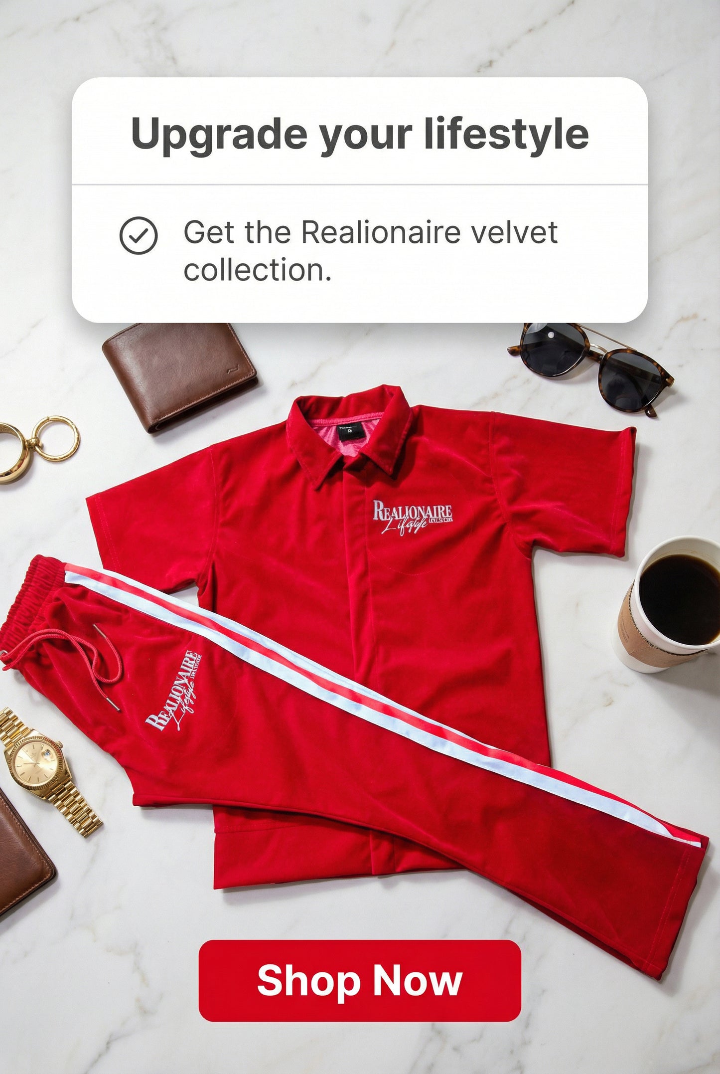 Realionaire Luxury Velour Stacked Bottom