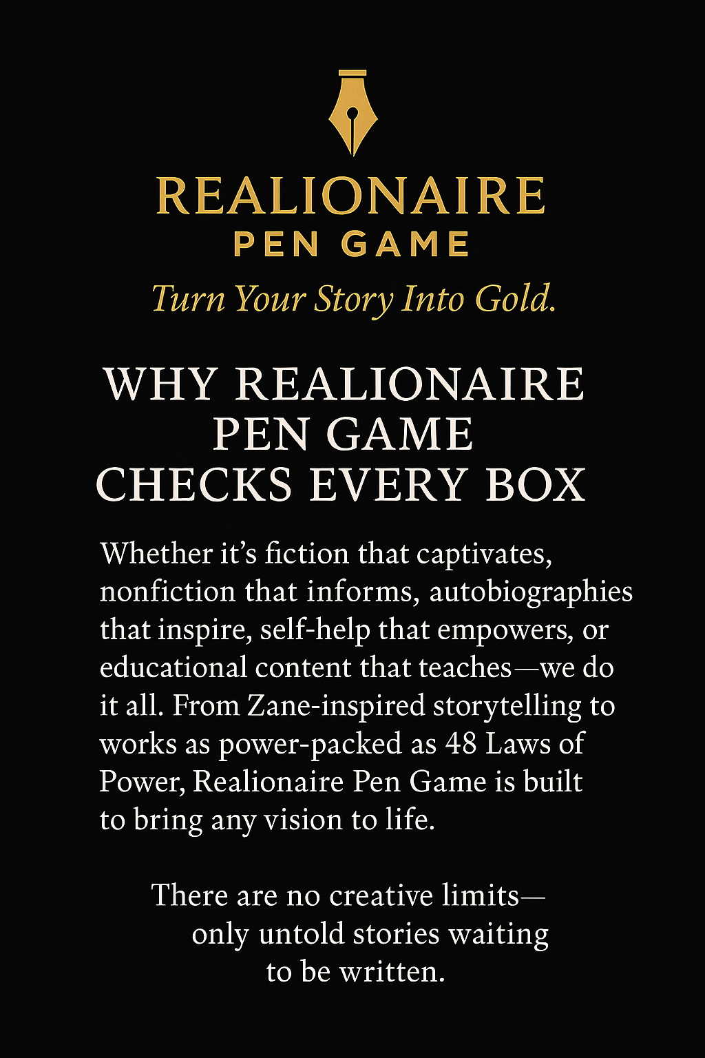 Realionaire Pen Game Full Service
