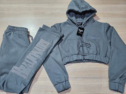 Realionaire Luxury Distressed  Crop Zip Jogger