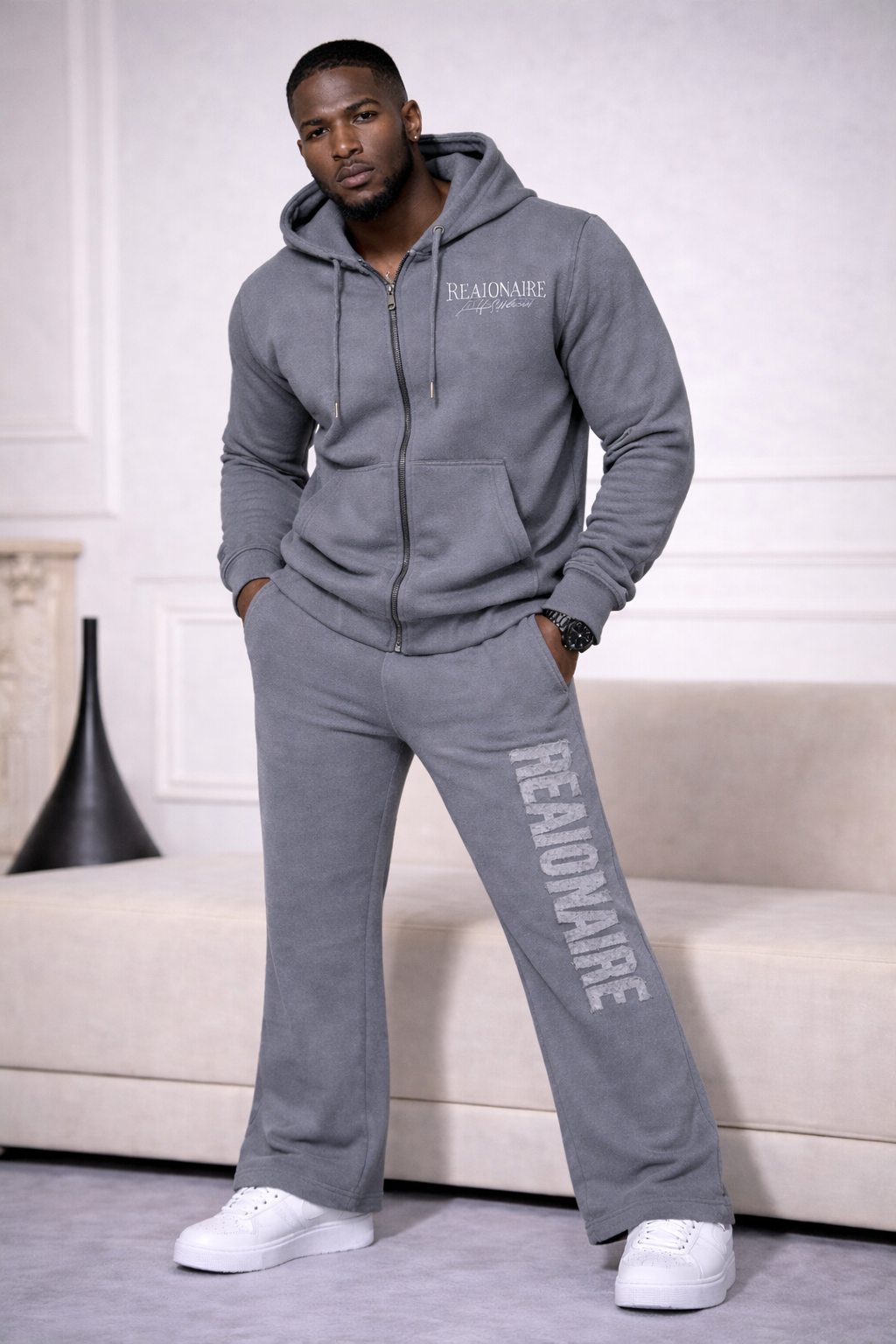 Realionaire Luxury Distressed Zip Jogger