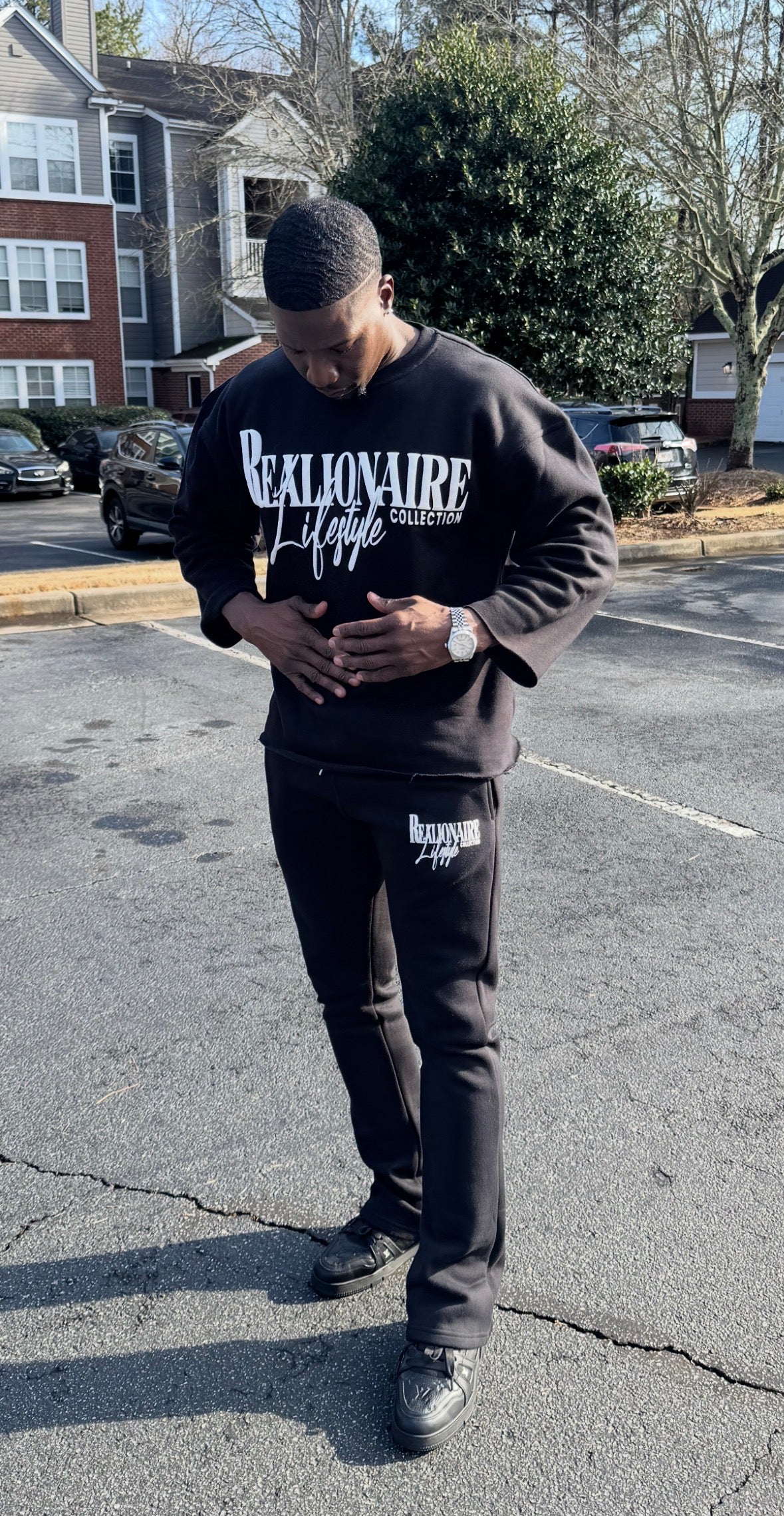 Luxury Style Stacked Puff Print Jogger