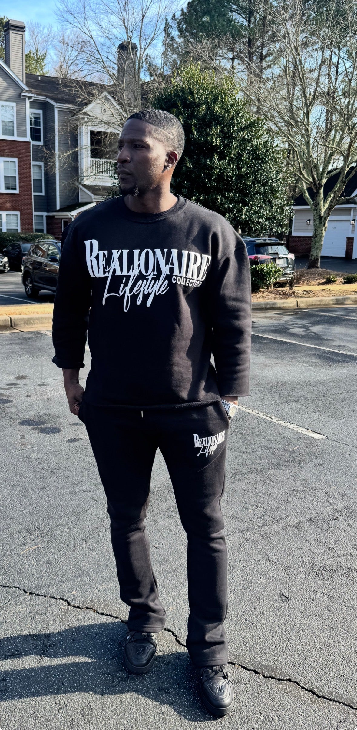 Luxury Style Stacked Puff Print Jogger