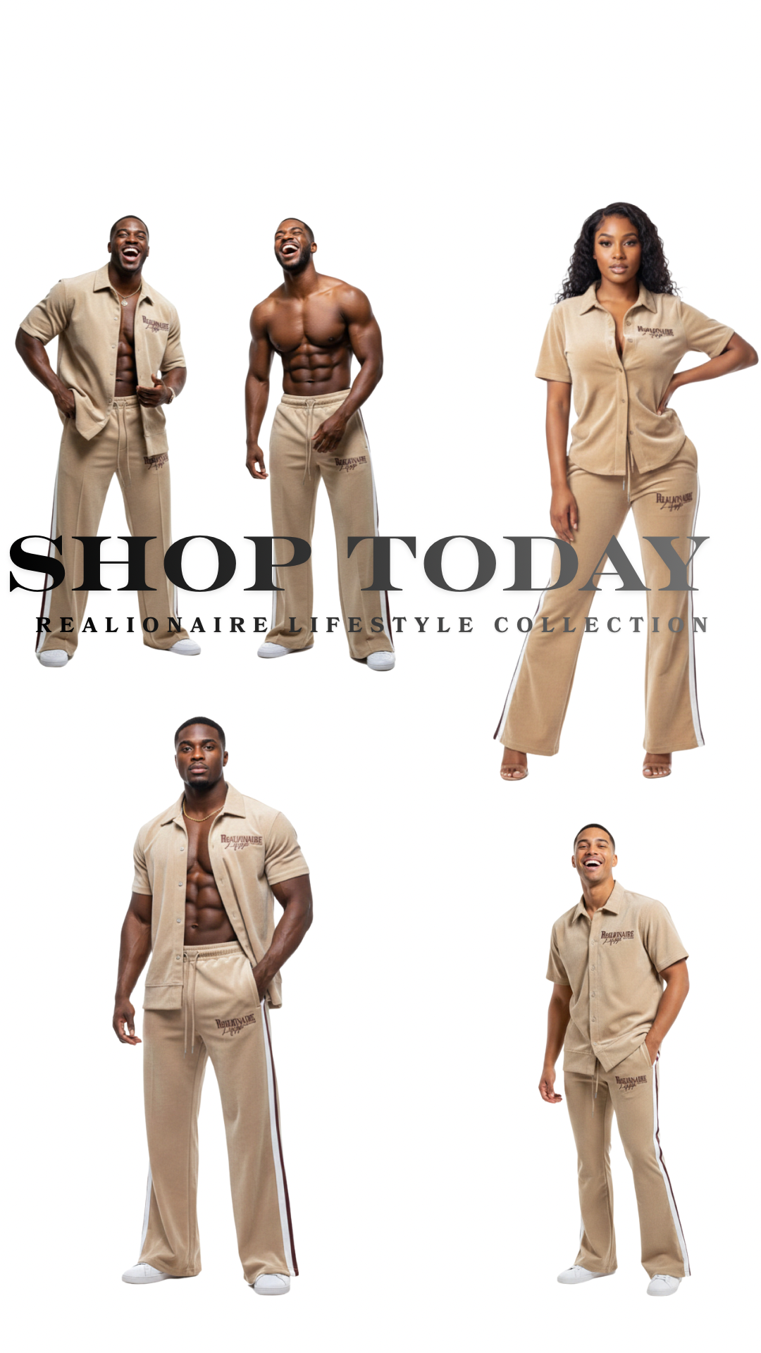 Realionaire Luxury Velour Stacked Bottom